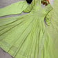 Embroidered Crunchy Silk Anarkali Gown Set with Dupatta