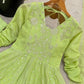 Embroidered Crunchy Silk Anarkali Gown Set with Dupatta