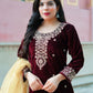 maroon-velvet-palazzo-suit-set