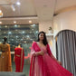 Olive Ombre Georgette Anarkali with Dupatta