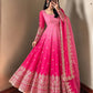 Olive Ombre Georgette Anarkali with Dupatta