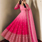 Olive Ombre Georgette Anarkali with Dupatta