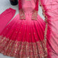 Olive Ombre Georgette Anarkali with Dupatta
