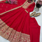 Roman Silk Anarkali Gown with Embroidered Hem