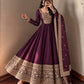 Roman Silk Anarkali Gown with Embroidered Hem