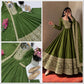 Roman Silk Anarkali Gown with Embroidered Hem