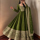Roman Silk Anarkali Gown with Embroidered Hem