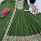 Roman Silk Anarkali Gown with Embroidered Hem