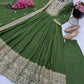 Roman Silk Anarkali Gown with Embroidered Hem