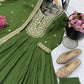 Roman Silk Anarkali Gown with Embroidered Hem