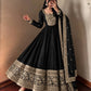 Roman Silk Anarkali Gown with Embroidered Hem