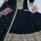 Roman Silk Anarkali Gown with Embroidered Hem