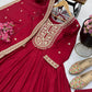 Roman Silk Anarkali Gown with Embroidered Hem