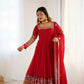 Designer Georgette Embroidered Gown Set