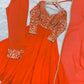 Coral Floral Sequin Anarkali Gown
