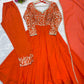 Coral Floral Sequin Anarkali Gown