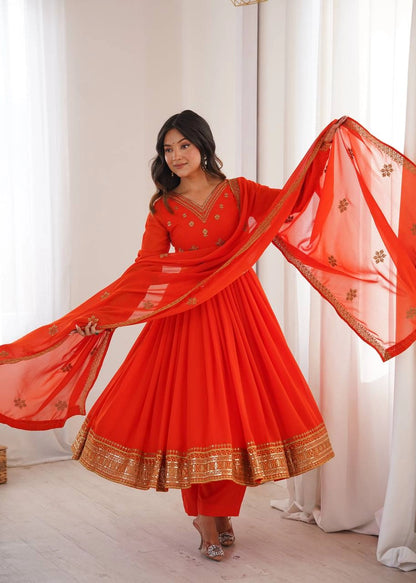Sequin Embroidered Anarkali Set