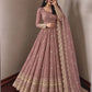 Mauve Crinkle Shimmer Anarkali Gown Set