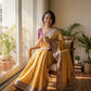 Mustard Zari Mirror Saree