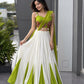 Red Cotton Kali Lehenga with Mirror Work