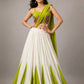 Red Cotton Kali Lehenga with Mirror Work