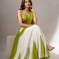 Red Cotton Kali Lehenga with Mirror Work