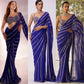 Royal Blue Embroidered Ready to Wear Saree