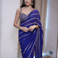 Royal Blue Embroidered Ready to Wear Saree