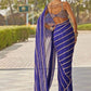 Royal Blue Embroidered Ready to Wear Saree