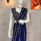 Royal Blue Embroidered Ready to Wear Saree
