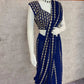 Royal Blue Embroidered Ready to Wear Saree