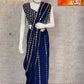 Royal Blue Embroidered Ready to Wear Saree