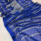 Royal Blue Embroidered Ready to Wear Saree