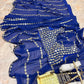 Royal Blue Embroidered Ready to Wear Saree