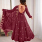 Designer Crunchy Silk Embroidered Gown Set