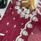 Designer Crunchy Silk Embroidered Gown Set