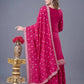 Designer Chinon Silk Embroidered Sharara Set