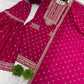 Designer Chinon Silk Embroidered Sharara Set