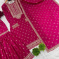 Designer Chinon Silk Embroidered Sharara Set