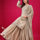 Designer Chinon Silk Embroidered Sharara Set