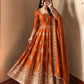 Sage Green Shimmer Silk Anarkali Gown Set