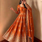 Sage Green Shimmer Silk Anarkali Gown Set