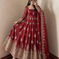 Sage Green Shimmer Silk Anarkali Gown Set