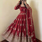 Sage Green Shimmer Silk Anarkali Gown Set