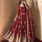 Sage Green Shimmer Silk Anarkali Gown Set