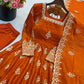 Sage Green Shimmer Silk Anarkali Gown Set