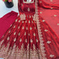 Sage Green Shimmer Silk Anarkali Gown Set
