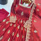 Sage Green Shimmer Silk Anarkali Gown Set
