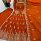 Sage Green Shimmer Silk Anarkali Gown Set