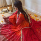 Red Ombre Bandhani Print Anarkali Suit Set
